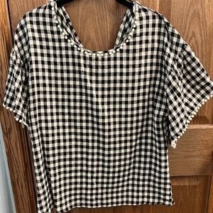Evereve Gingham Knot Back top NWT, size medium